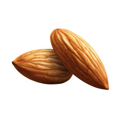 Realistic Almond 3D Icon – Nut Snack Illustration Isolated on Transparent Background