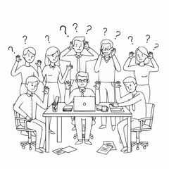 Team in Crisis Expressing Frustration in a Confusing Meeting  