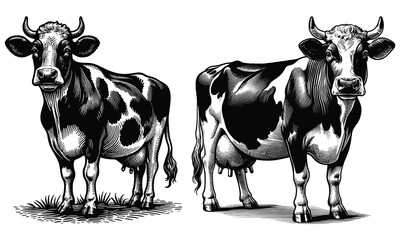 black and white cows