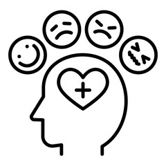Emotion management conceptual icon. Represents emotional intelligence, mental health awareness, emotional control, and self regulation. Perfect for psychology and mental health content.