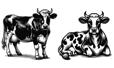 black and white cow