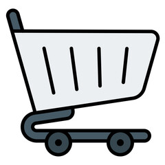 Shopping Cart Filled Line Icon. Editable Stroke