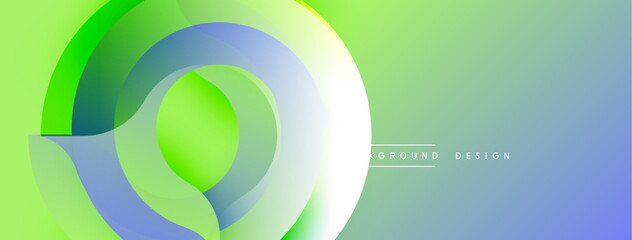 Abstract flowing layers create dynamic visual effect. Gradient colors blend, forming circular shapes. Modern design suitable for backgrounds, presentations, branding. Smooth transitions offer fresh ae