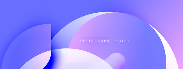 Abstract fluid shapes overlap, creating dynamic gradient background. Soft blues, purples blend seamlessly. Minimalist design evokes calm, modern aesthetic.