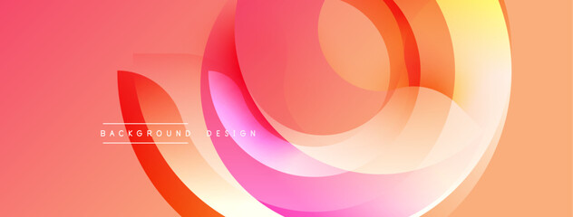 Abstract fluid shapes overlap, creating vibrant gradient effect. Warm colors dominate compositioncoral, pink, orange, yellow. Modern design suitable for backgrounds, presentations.