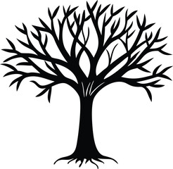 Obraz premium “Tree Silhouettes: Nature’s Shadows in Minimalist Beauty”