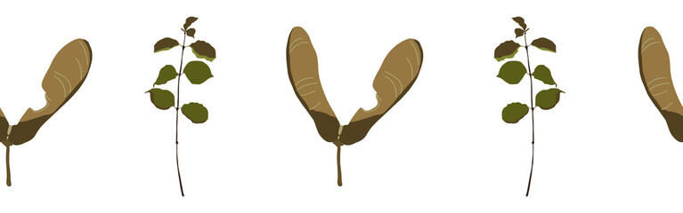 Leaves border on a white background. Hand-drawn illustration. Perfect for spring and summer.	