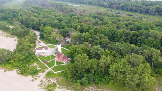 aerial footage of Presque Isle showcases the perfect mix of sandy shores, lush greenery, and the peaceful expanse of Lake Erie.
