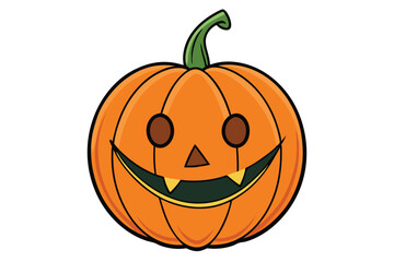 Halloween jack lantern doodle on white background