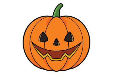 Halloween jack lantern doodle on white background