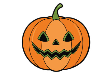 Halloween jack lantern doodle on white background