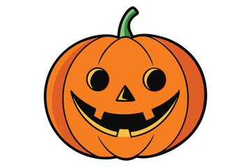 Halloween jack lantern doodle on white background