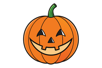 Halloween jack lantern doodle on white background