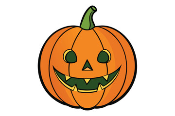 Halloween jack lantern doodle on white background