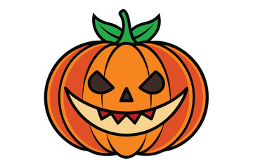 Halloween jack lantern doodle on white background