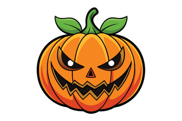 Halloween jack lantern doodle on white background