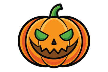 Halloween jack lantern doodle on white background