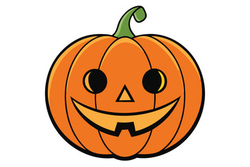 Halloween jack lantern doodle on white background