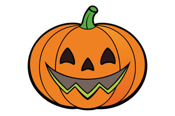 Halloween jack lantern doodle on white background