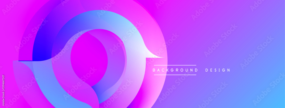 Aufkleber abstract flowing shapes create vibrant gradient background. pink, purple, blue hues blend seamlessly