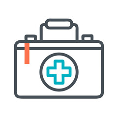 Fototapeta premium First Aid Kit Icon Design for Coloring Pages
