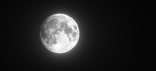 Obraz premium Stunning close-up of full moon showcasing detailed lunar surface features