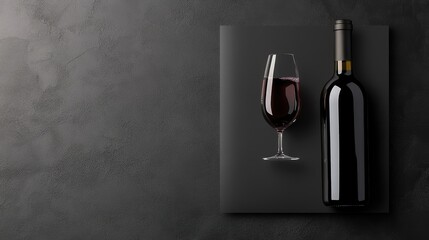 wine-themed gift wrap, a bold and stylish national wine day design with d wine bottles, glasses, and swirling wine splashes on a dark, textured background