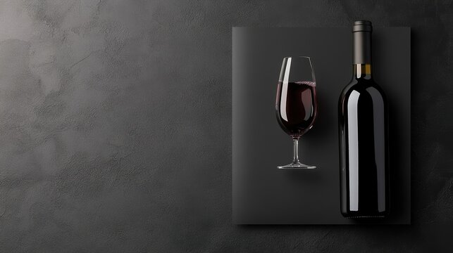 wine-themed gift wrap, a bold and stylish national wine day design with d wine bottles, glasses, and swirling wine splashes on a dark, textured background