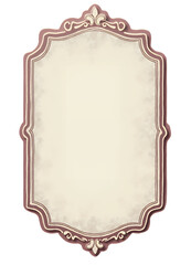 Ornate Mauve Frame, Vintage Label, Transparent Background.