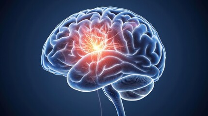 Impact of stress on the endocrine system brain scientific study health environment close-up view stress effects