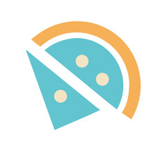 Pizza Icon Outline Coloring Book Page Line Art Drawing Set White Background

