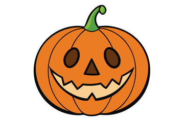 Halloween jack lantern doodle on white background