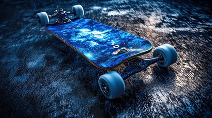 Electric skateboard, dark blue design