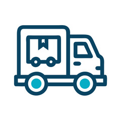 Fototapeta premium Truck Delivery Icon Outline Coloring Book Page Line Art Drawing Set White Background