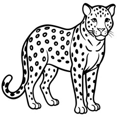 Minimalist Leopard Vector Design with Clean Line Art on a White Background
