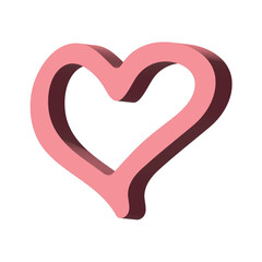 3d heart clipart Single element for design