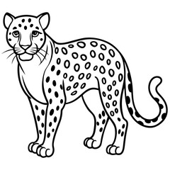 Minimalist Leopard Vector Design with Clean Line Art on a White Background