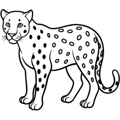 Minimalist Leopard Vector Design with Clean Line Art on a White Background