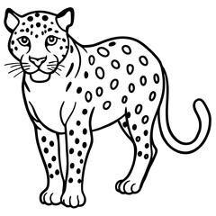Minimalist Leopard Vector Design with Clean Line Art on a White Background