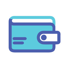 Wallet Icon Outline Coloring Book Page Line Art Drawing Set White Background