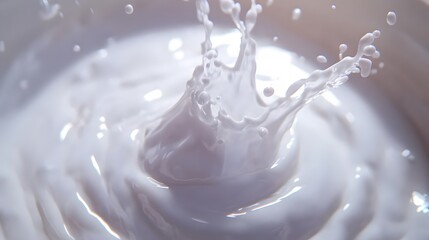 Milk Splash Crown, Creamy White Liquid Droplets