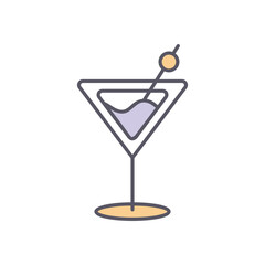 Cocktail  vector icon stock illustration