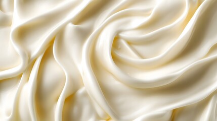Obraz premium Creamy Swirls of Mayonnaise Close-Up Texture