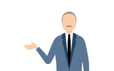 Fototapeta premium ビジネススーツを着たビジネスマンが話しているシンプルなイラスト