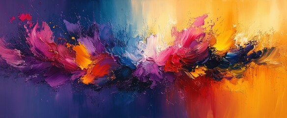 Abstract Expressionism Vibrant Colors Dynamic Brushstrokes Modern Artistic Background Texture