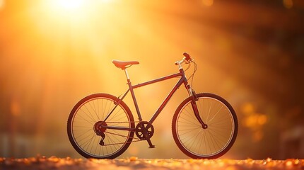 Obraz premium Sunset Bike Ride: Outdoor Recreation at Golden Hour