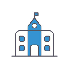 School  vector icon stock illustration