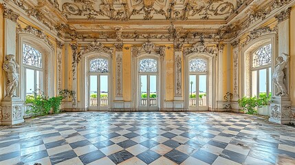 Obraz premium Ornate, empty palace hall