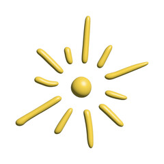 3d abstract sun symbol Summer clipart Single element for design