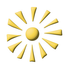 3d abstract sun symbol Summer clipart Single element for design